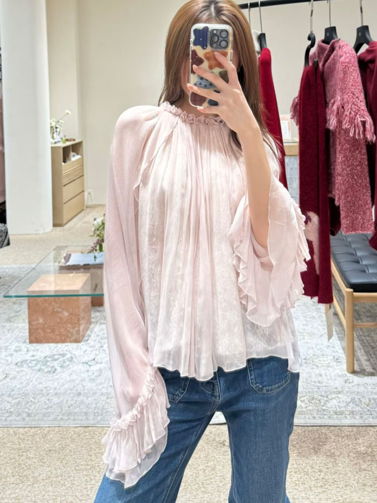Women'S Fashion For Summer 2026 - Kant-en-klare loszittende top met ruches, stijlvol