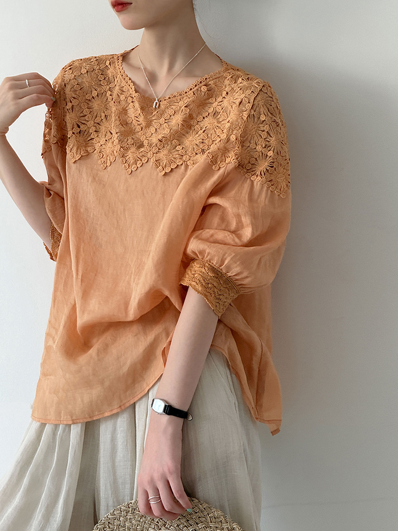 Women'S Fashion For Summer 2026 - 2026 Vrouwen Zomer 100% Linnen Blouses