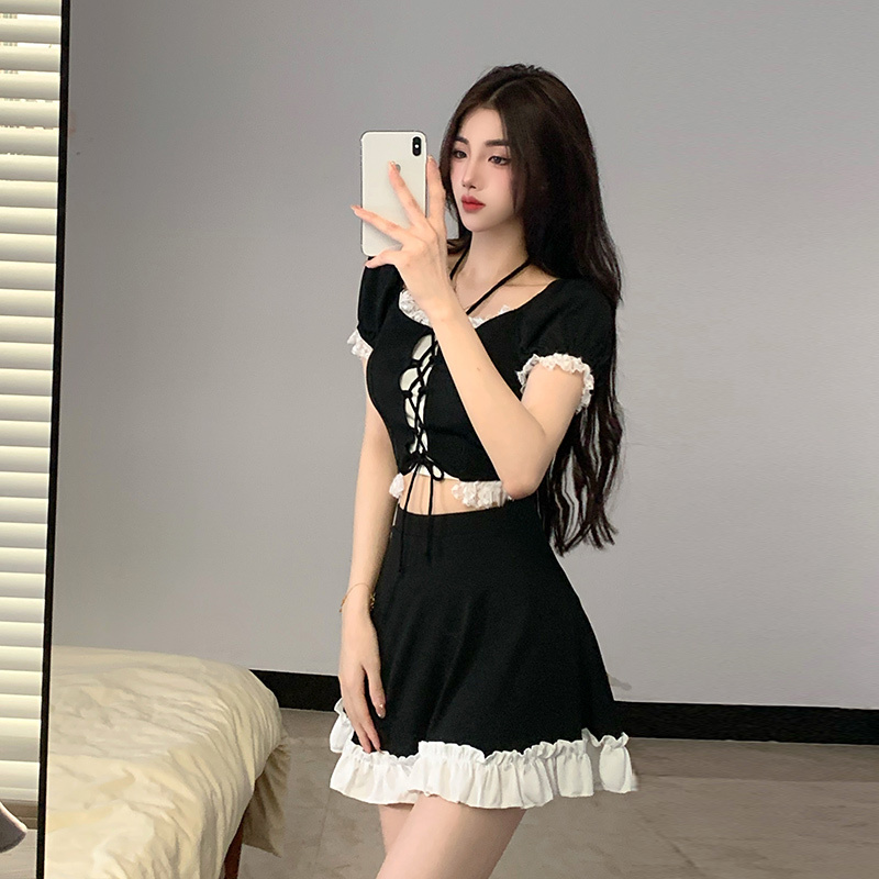 Women'S Fashion Middle Ages - Instagram-stijl dames tweedelig zwempak met rok,