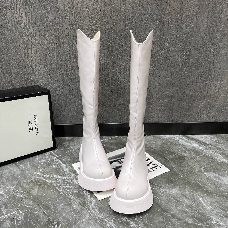Women'S Fashion Boots 2025 - Nieuwe eenvoudige effen kleur platform antislip