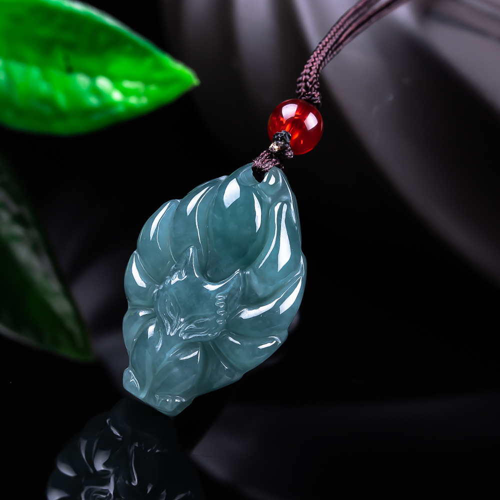 Women'S Fashion Gifts - Natuurlijke Birmese Jadeïet Vos Hanger Ketting