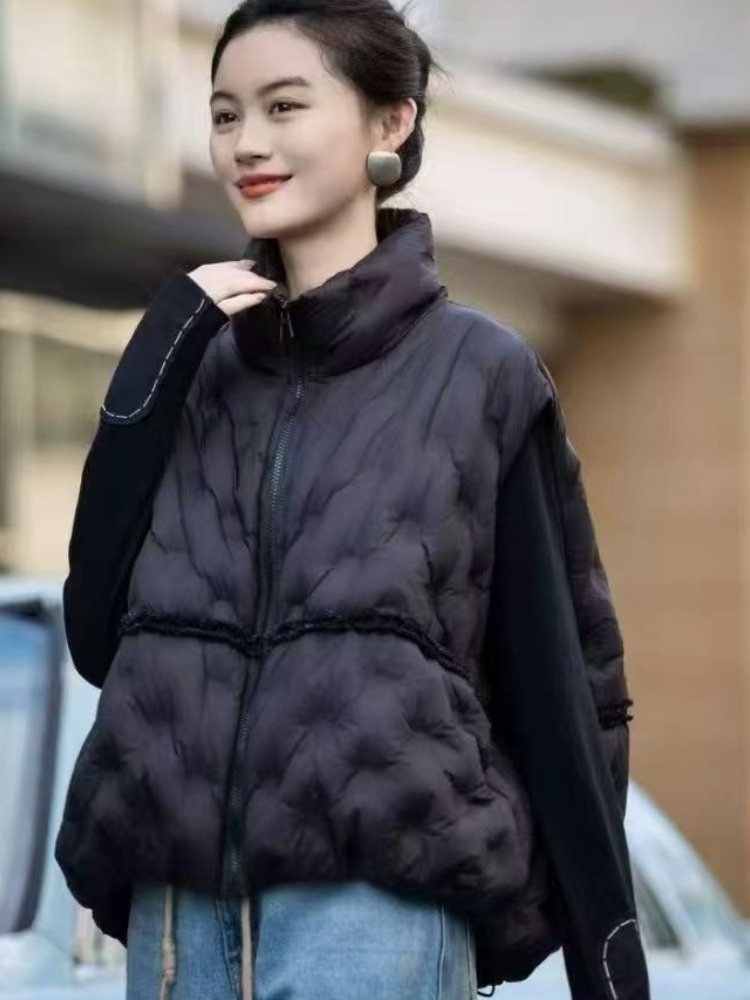 Puffer Vest Fashion Women - Mode Y2k Donsvest Vrouwen Winter Kraag
