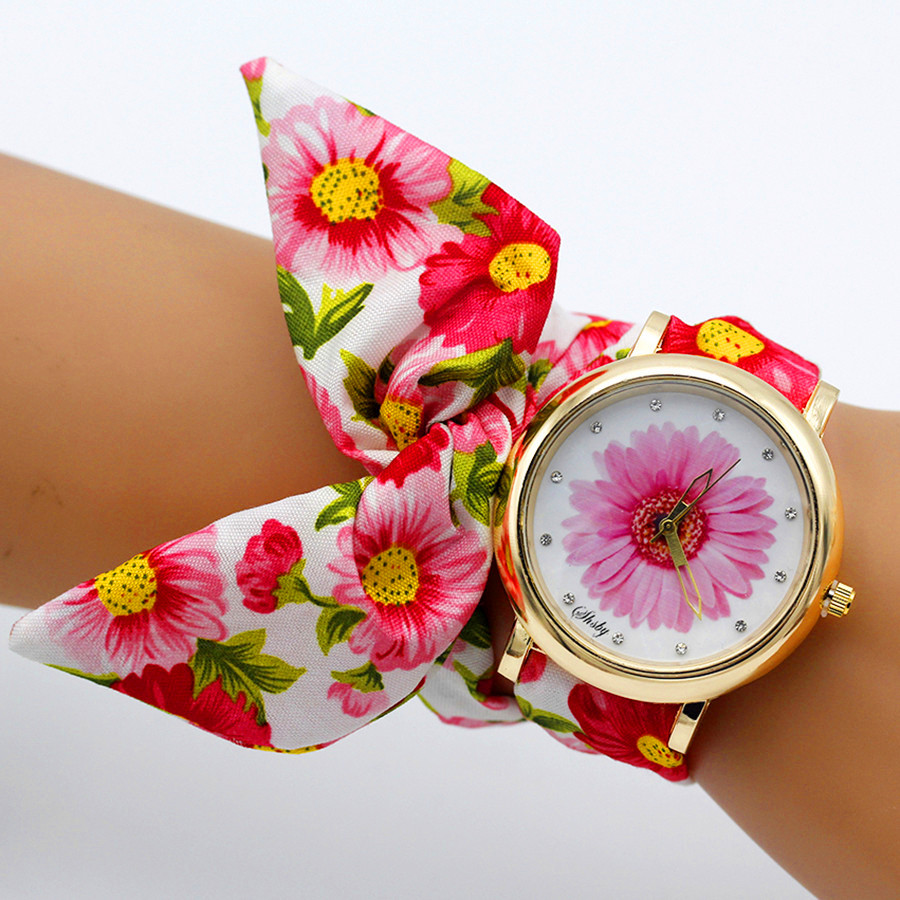 Women'S Fashion From The 60S - Shsby Unieke Dames Bloem Doek Horloge