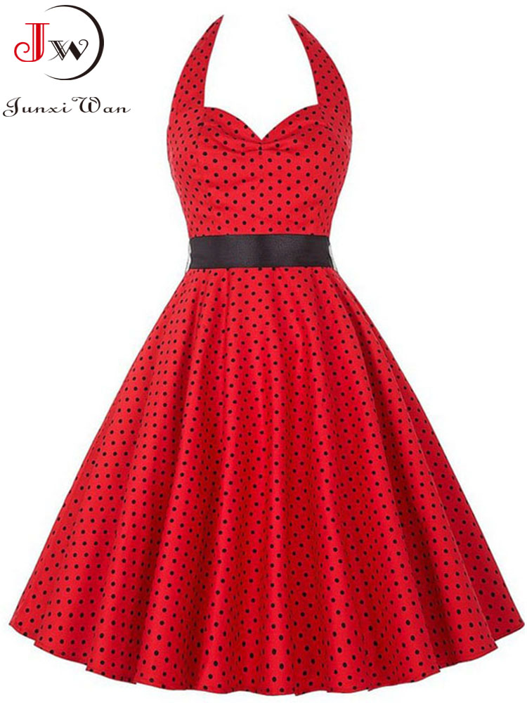 Women'S Fashion From The 60S - Vrouwen Zomer Polka Dot Vintage Jurk