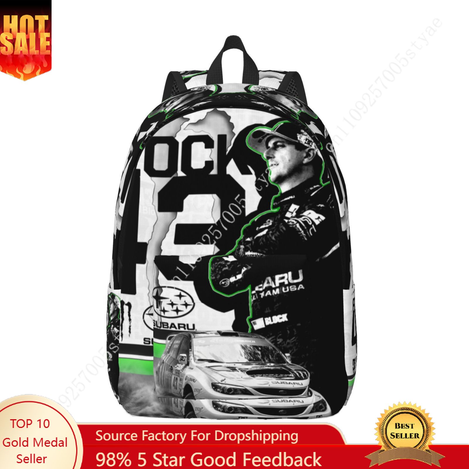 Women'S Fashion Backpack - Ken Block 43 Custom Canvas lichtgewicht