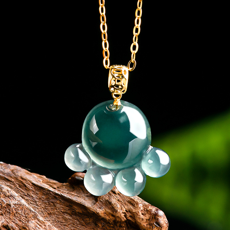 Women'S Fashion Gifts - Natuurlijke echte smaragd blauw water jade