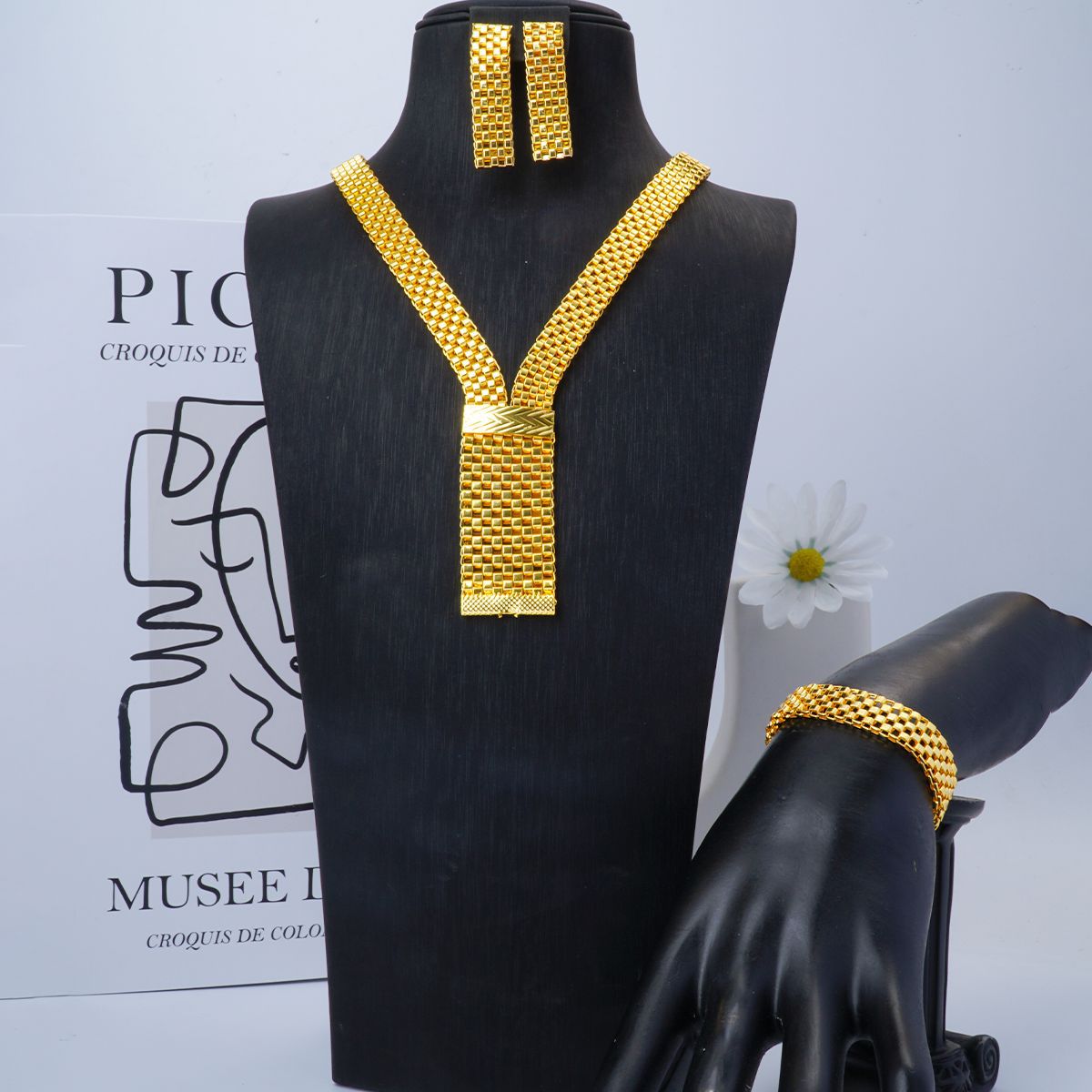 Women Fashion Uk - Nieuwe UK 24K Vergulde Ketting Oorbellen