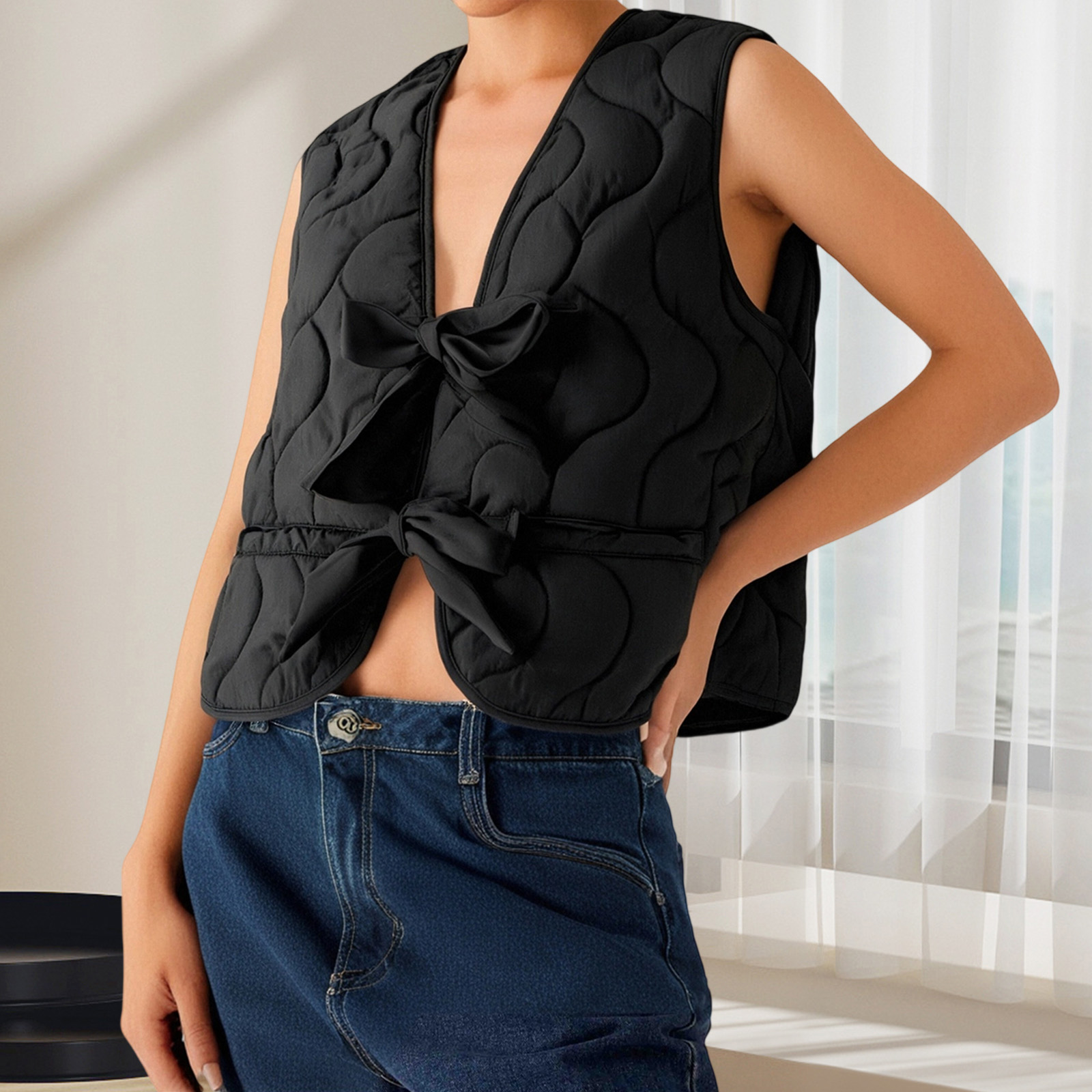 Dames puffer vetersluiting eff - Puffer Vest Fashion Women recensie en prijs