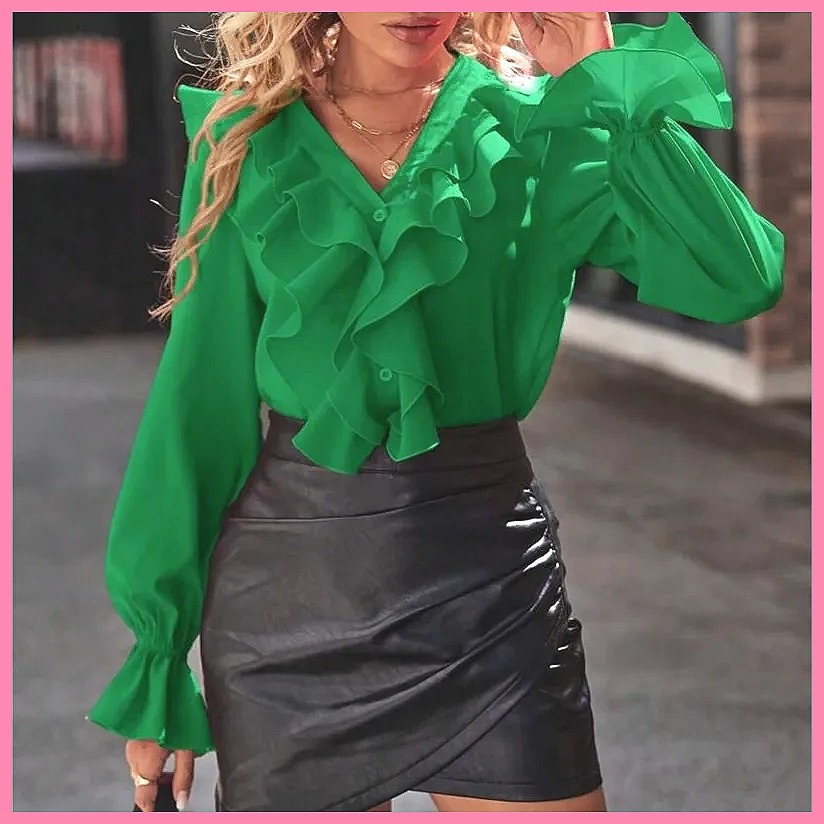 2025 Mode V-hals Blouse met Ge - Women'S Fashion For 2025 recensie en prijs