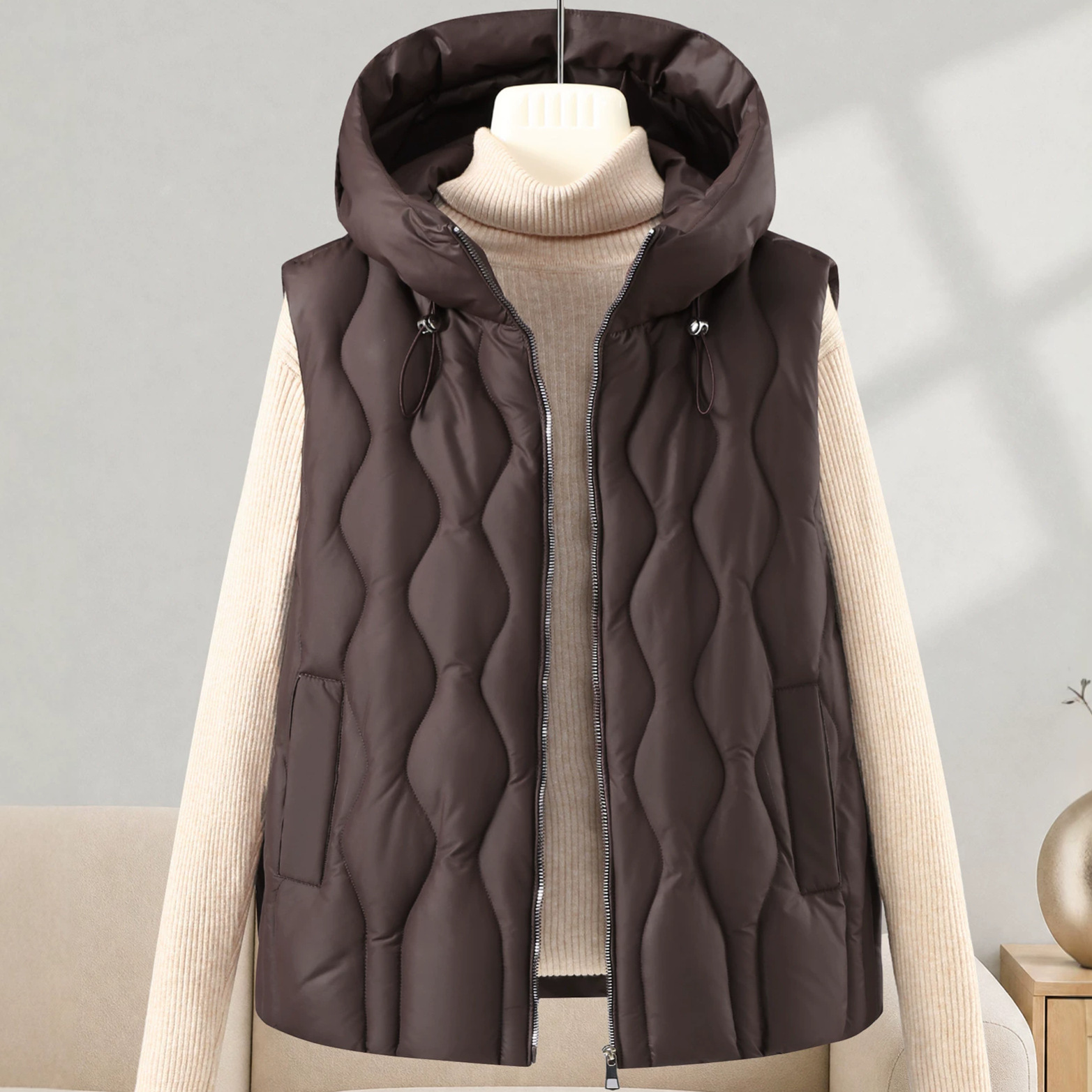 Kort, dik, pluizig vest, effen - Puffer Vest Fashion Women recensie en prijs