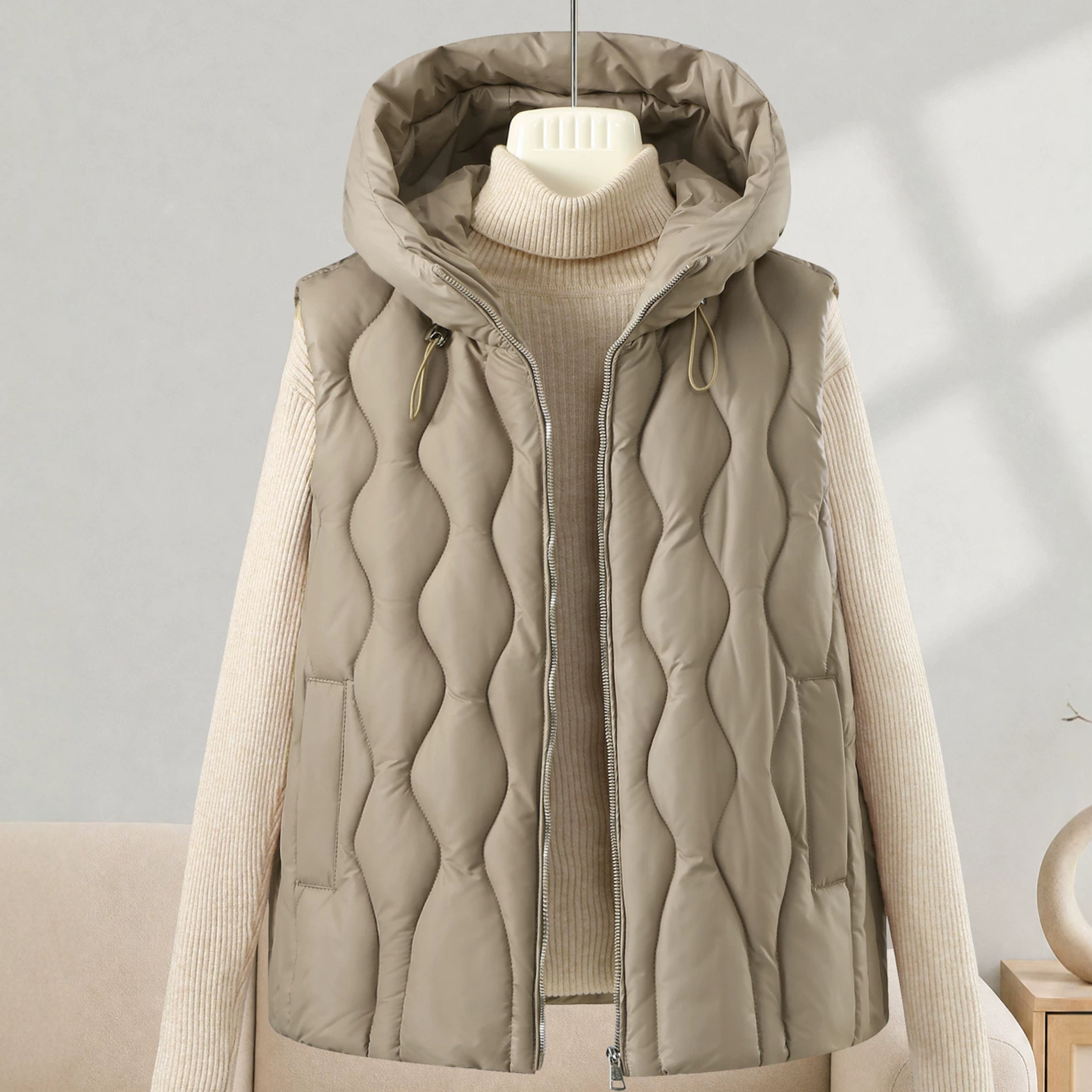 Kort, dik, pluizig vest, effen - Puffer Vest Fashion Women recensie en prijs