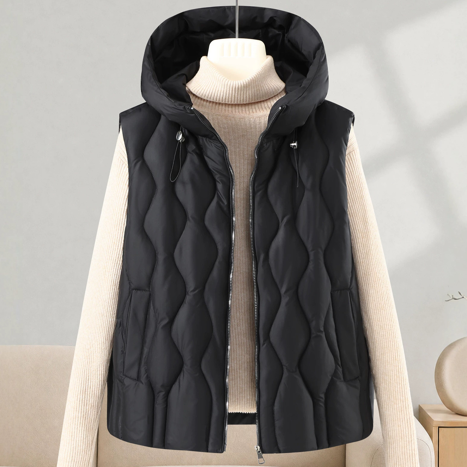 Kort, dik, pluizig vest, effen - Puffer Vest Fashion Women recensie en prijs